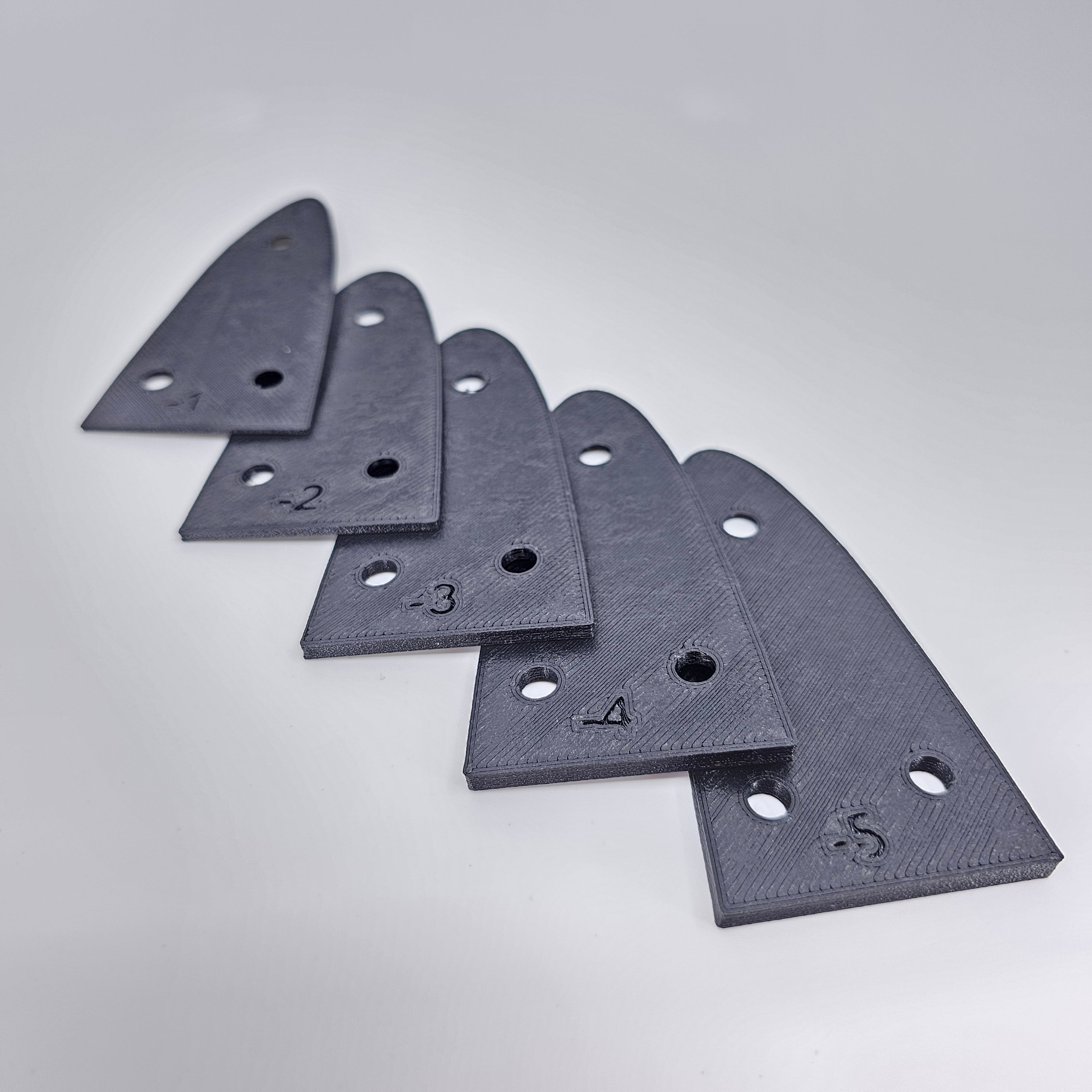 Stabilizer and front wing "Negative" numbered shims for Fliteboard