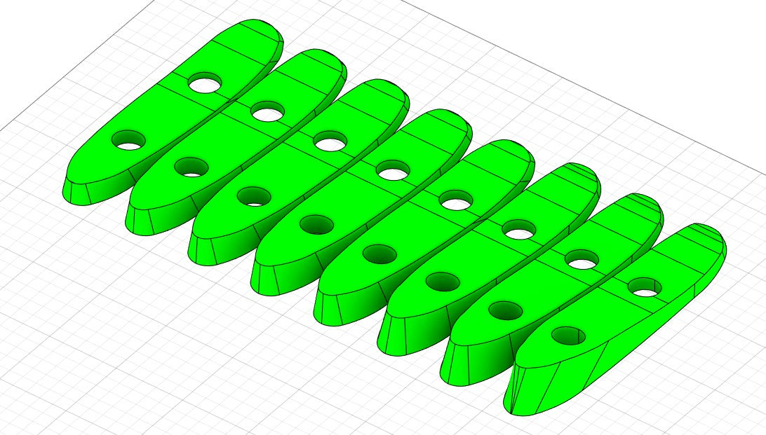 Eight Stab fins for the Conical mast