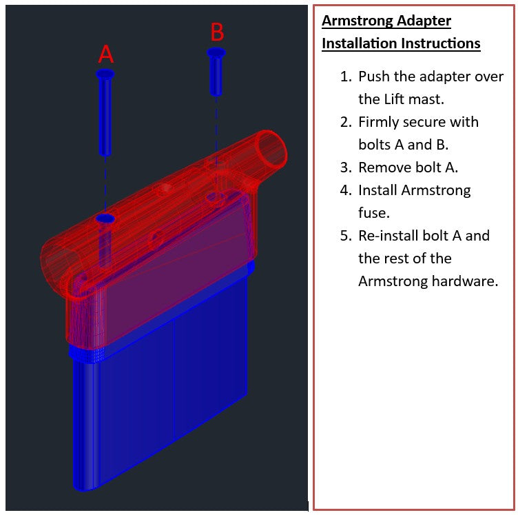 Lift Efoil Mast to Armstrong Adapter