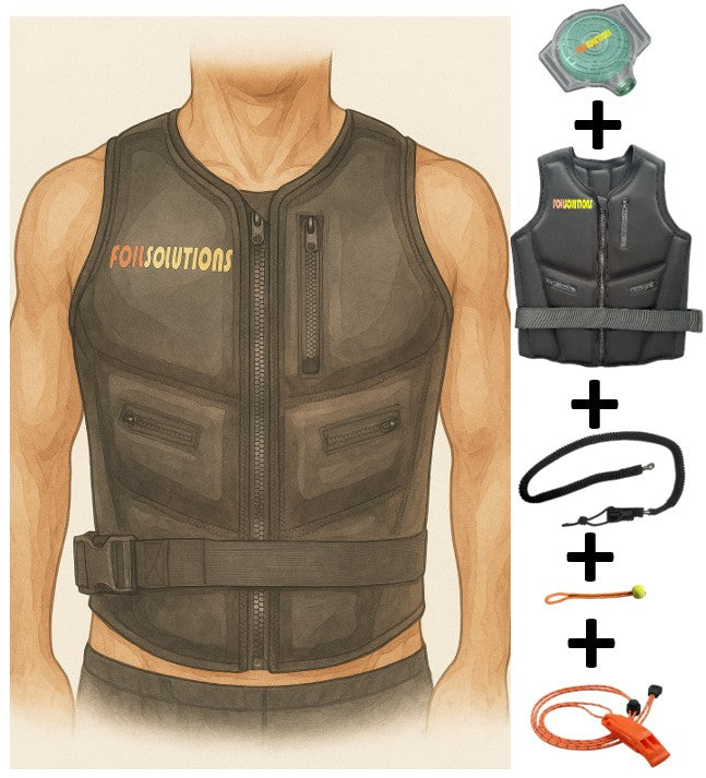 FoilSolutions Retracting Leash & Impact Vest Combo Kit